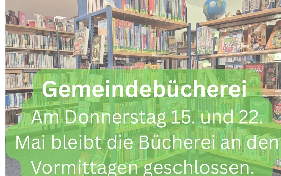 6.jpg Die Gemeindebücherei Oyten bleibt am 15. und 22. Mai vormittags geschlossen.
